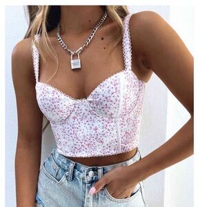 Whitefox butterfly corset crop top